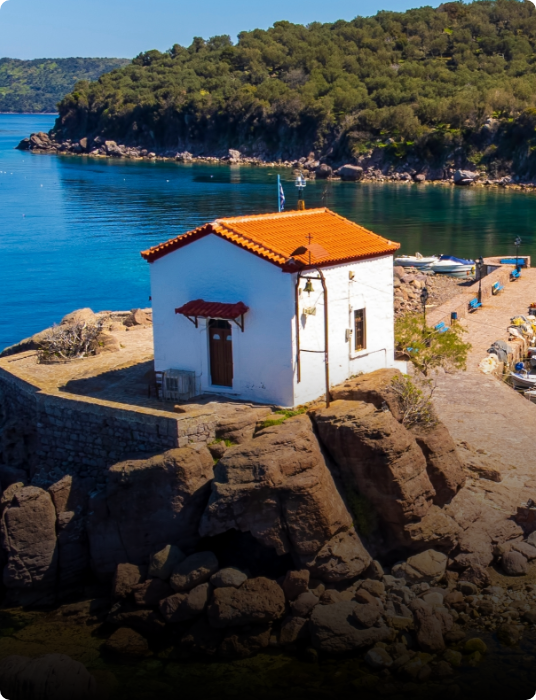 Skala Sikamineas fishing village, north Lesvos